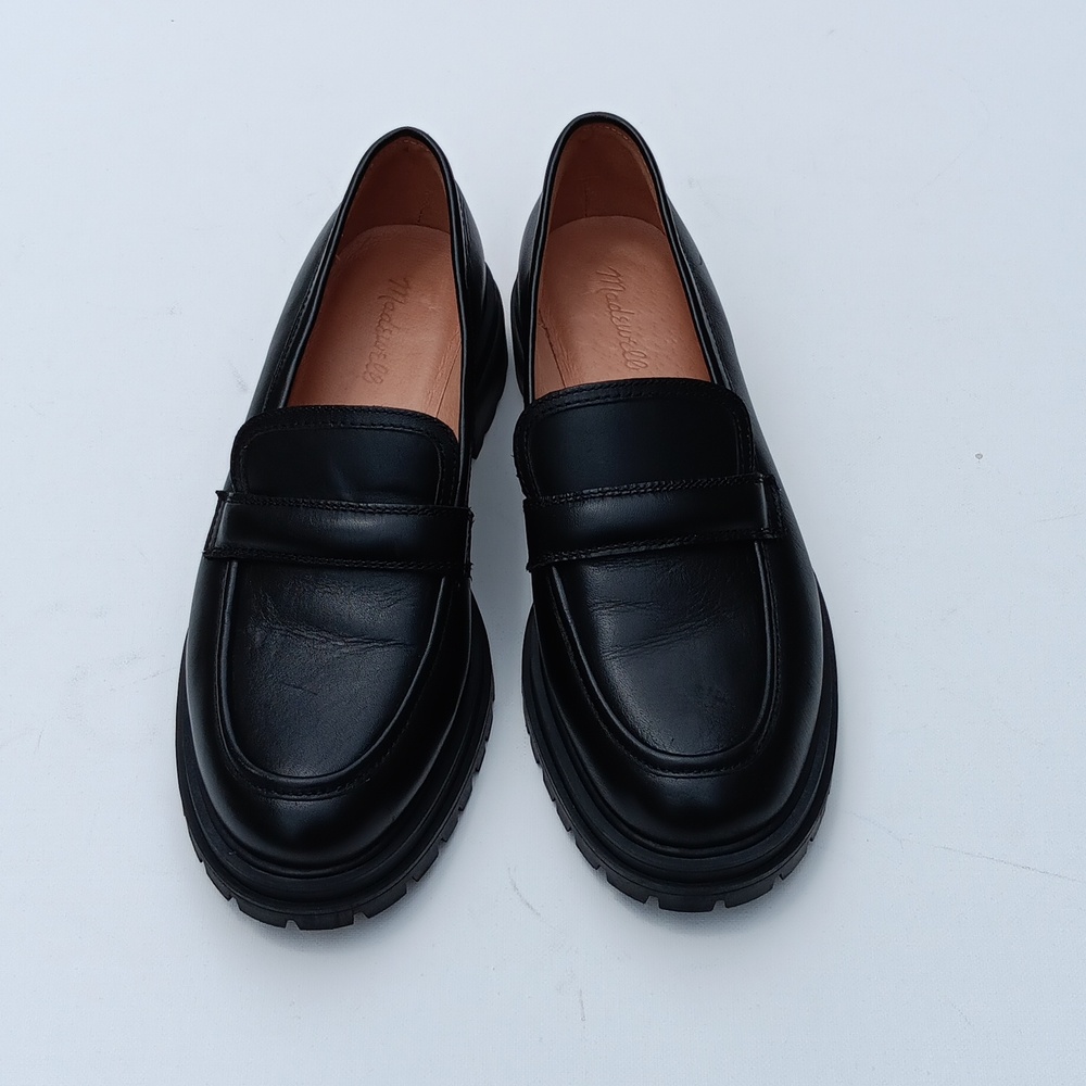 MADEWELL Women's Bradley Black Leather Lugsole Loafers - 9.5
